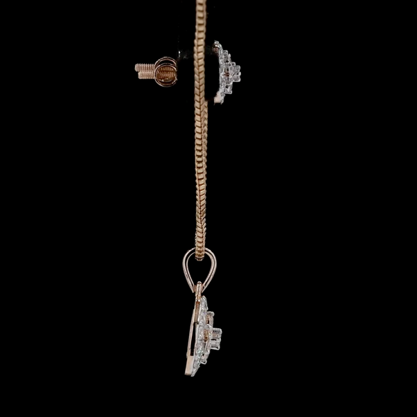 Aurora Bloom Diamond Pendant & Stud Earrings Set - Image 3