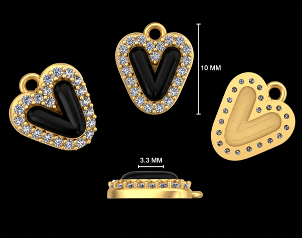 Noir Heart Diamond Pendant - Image 2