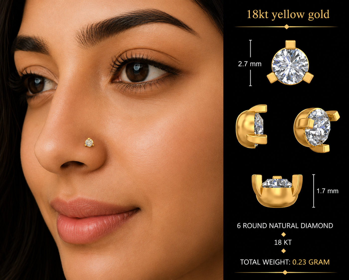 Solitaire Nose pin - Image 2