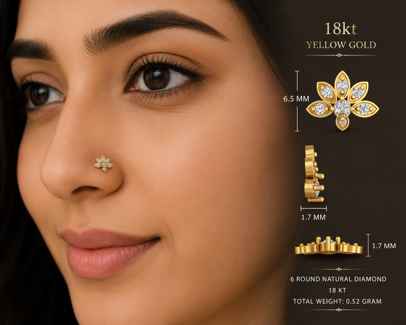Lotus Nose pin - Image 2