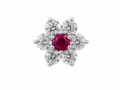Floral Ruby Nose Pin