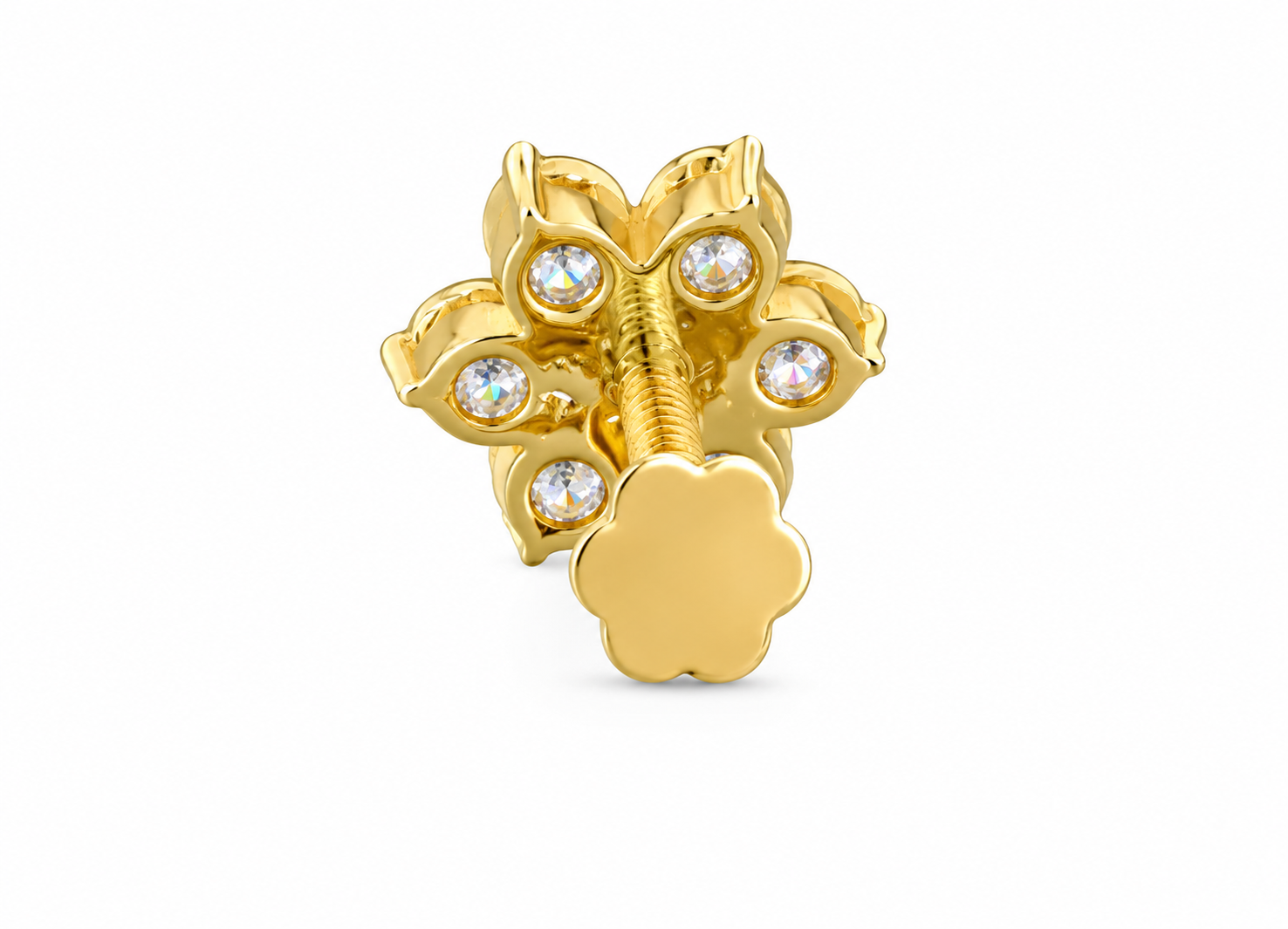 Floral Ruby Nose Pin - Image 2